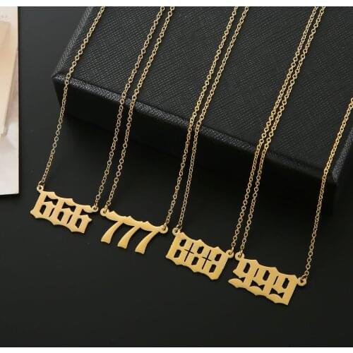 111 222 333 444 555 666 777 888 999 Number Necklace 316 Stainless Steel Angel Number Necklace Pendant Charms Minimalist Jewelry