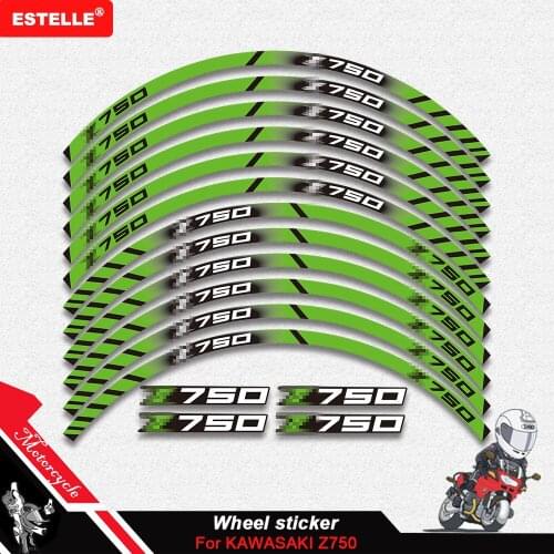 For KAWASAKI z750 Z 750 Z750 New high quality 12 Pcs Fit Motorcycle Wheel Sticker stripe Reflective Rim