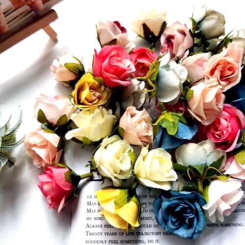 20/50pcs 4cm Rose Silk Artificial Flower Head For Wedding Party Home Decor DIY Wreath Scrapbook Gift Box Craft Fake Flower Decor