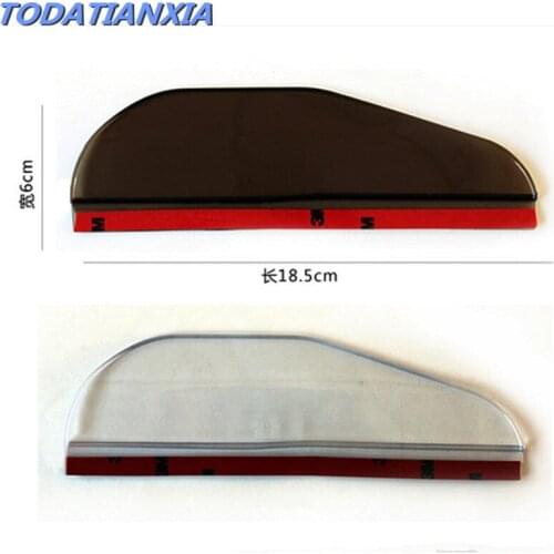 2020 hot 2pcs/lot car mirror rain eyebrow stickers for mazda cx-5 passat b 5 dodge w124 chrysler chevrolet captiva for fiat 500