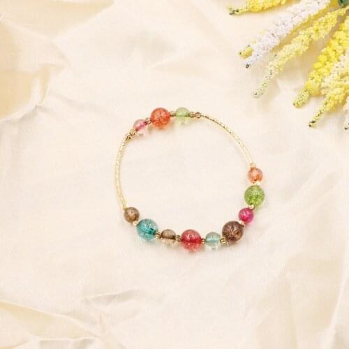 2020 New Fashion Women Strand Bracelet Handmade Tourmaline Crystal Stone Beaded Bracelets Bangle Wrist Jewelry Gift 7.5" B296