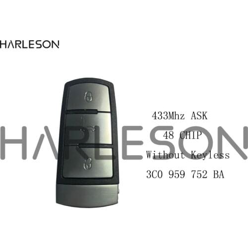 3 Buttons 434MHz Car Remote Key for VW Passat B6 3C B7 Magotan CC 2004-2015 with ID48/46 Chip 3C0 959 752 BA