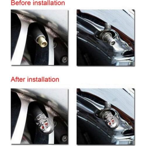 5Pc Skull Tyre Tire Wheel Car Auto Valves Cap Dust Stem Cover BicycleMotocycle 23GC