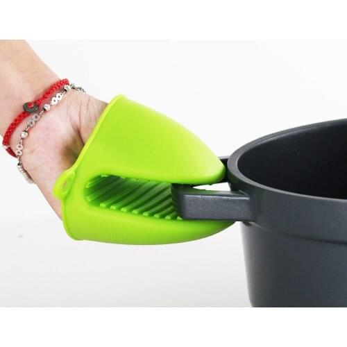 500pcs/lot Cozinha Dishes Silicone Gloves Oven Heat Insulated Finger Gloves Cooking Microwave Non-slip Gripper Pot Holder