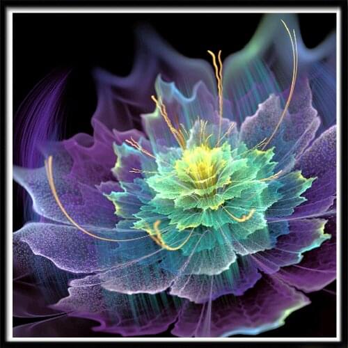 Abstract Flower Printed Canvas 11CT Cross Stitch DIY Embroidery Kit DMC Threads Handicraft Painting Sewing Handiwork Stamped