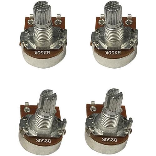 Free Shipping 4PCS Guitar parts full size pots B250K 18mm split handle guitar pots Potentiometer Guitar Parts guitar