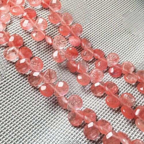 Natural stone Faceted Water drop shape loose beads Watermelon RedStone string bead For jewelry making DIY bracelet necklace
