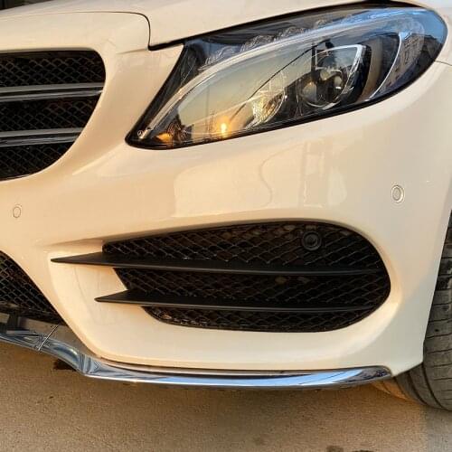 For Mercedes Benz C CLass W205 2015-2018 C180 C200 C260 C43 AMG Line Front Bumper Fog Light Grills Accessories Car Styling