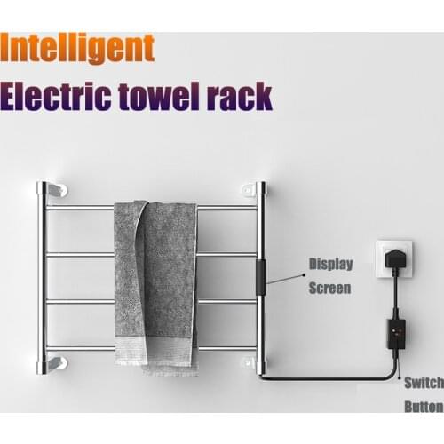 304 stainless steel Electric towel rack with LED Timer towel warmer rack 4 Bars Ladder Clothes/towel warmer rack for bathroom