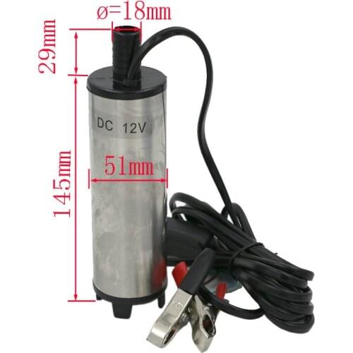 DC 12V/24V Electric Water Oil Diesel Fuel Transfer Pump Submersible Pumps Car Camping fishing Submersible Switch Stainless Steel