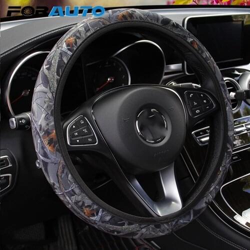 FORAUTO Car Styling DIY Car Steering-wheel Cover Anti-slip Camouflage Universal SBR Lycra Steering Cover Interior Accessories