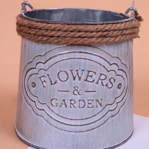 Creative Metal Home Decor Bucket For Gardening Or Floral Arrangements