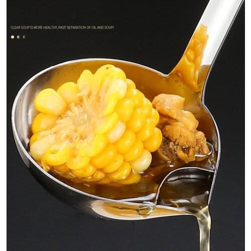 Stainless Steel Oil Separator Soup Spoon Oil Separator Gravy Food Fat Separator Spoon Grease Strainer Separater Spoon