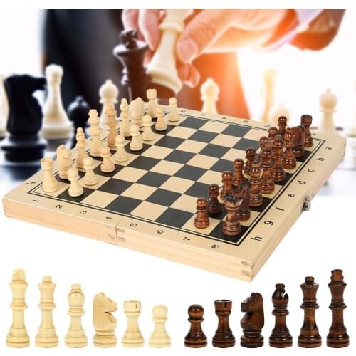 Magnetic Wooden Folding Chess Set For Adult Kids Beginner Large Chess Board Chess Games 29x29cm/34x34cm