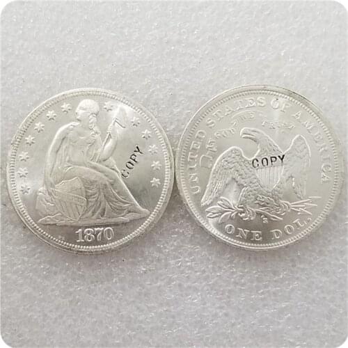 UNC silver USA 1870-1873 "Seated Liberty" 1 Dollar copy coins medal-replica coins collectibles