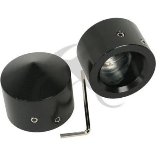 Motorcycle Black/Chrome Front Axle Nut Cover Bolt For Harley Touring Softail Road King Glide Dyna Street Glide