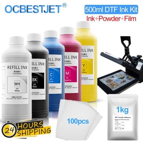 500ML*5 DTF Ink Kit Film Transfer Ink For DTF Direct Transfer Film Printer For DTF Printing PET Film Printing And Transfer