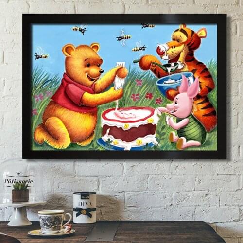 Disney Diamond Painting Winnie The Pooh and Tigger Cross Stitch Kits Full Drill Embroidery Mosaic Art Picture of Home Decor Gift