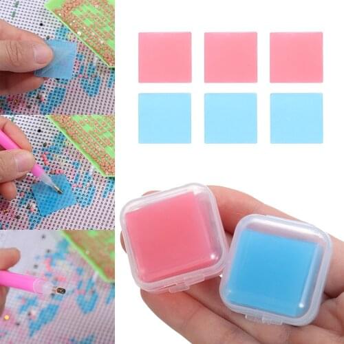 6Pcs 5D Diamond Painting Glue Clay With Storage Box Embroidery Cross Stitch Drilling Mud Point Drill Pen DIY Craft Nail Art Tool