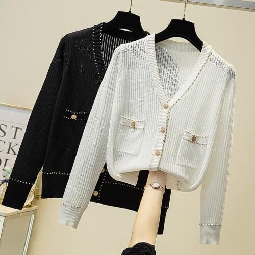 2021 New Fashion Spring Women Sweater Long Sleeve Casual Tops Thin Womens Clothing V-Neck Top Solid Loose Ladies Sweater