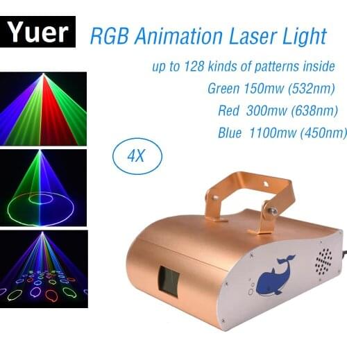 DJ Equipments 1550MW 1.5W RGB Laser Projector Professional Stage Lighting Effect DMX 512 Scanner DJ Disco Party Show Lights DMX