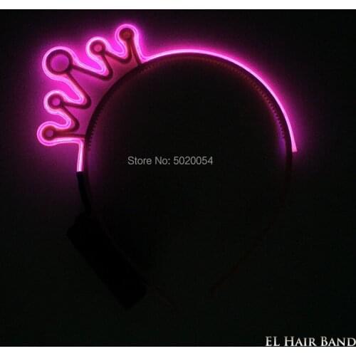 Band Hoop Women Crown LED Flashing Hair Accessories Likable EL Wire Glowing Head Hairband Headdress Gift For Girls Baby