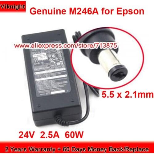 Genuine M246A 60W Charger 24V 2.5A AC Adapter for EPSON with 5.5 x 2.1mm Plug Power Supply