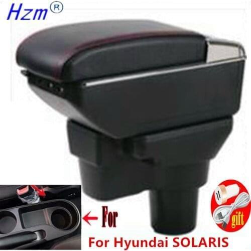 For Hyundai SOLARIS Armrest For Hyundai Solaris 2 Accent Verna Car Armrest box 2017 2018 2019 2020 Storage box car accessories