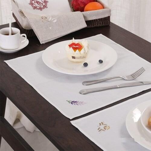 10/pcs batch linen embroidered napkin, meal mat, table mat, Western napkin, tea towel 40 * 40cm