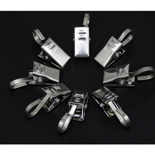 Extra hard thick thick anti-rust stainless steel double row crocodile teeth curtain clip hook cloth clip curtain accessories