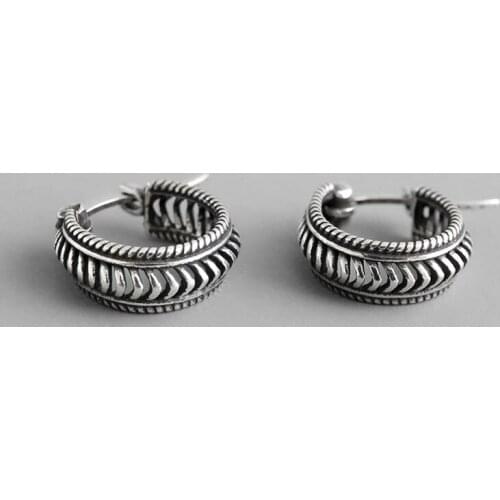 Vintage Braided Twist Metal Circle Men Hoop Earring Personality Charm Small Loop Wedding Jewelry Gifts