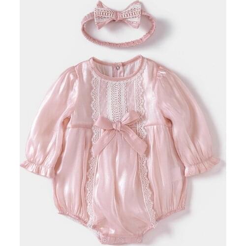 Vlinder Baby Clothes Baby Girl Rompers Bodysuits Newborn Clothes Striped Rompers Cotton Long Sleeves Infant Bodysuit 2PCS Sets