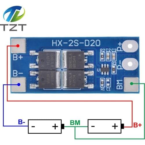 2S 10A 7.4V 18650 lithium battery protection board 8.4V balanced function/overcharged protection