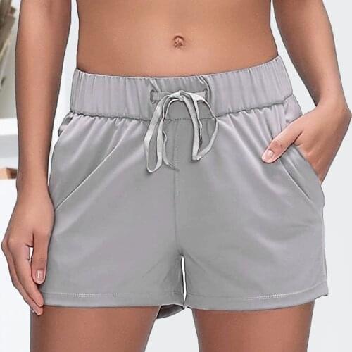 Womens Running Shorts Drawstring Sport Short Panst With Pockets Gym Athletic Active Workout Shorts Sportswear Elastic Waist