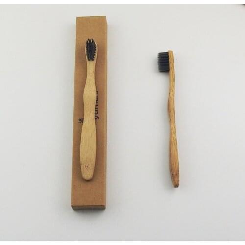 50 Pcs/lot Bamboo Charcoal Bristle Crown Environmentally Wood Toothbrush Bamboo Toothbrush Soft-Bristle Capitellum Bamboo Fibre