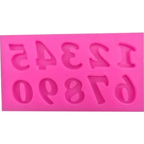 0-9 digital Shape fondant cake silicone moulds chocolate jelly pastry candy Clay cupcake decoration kitchen Baking tools F0179