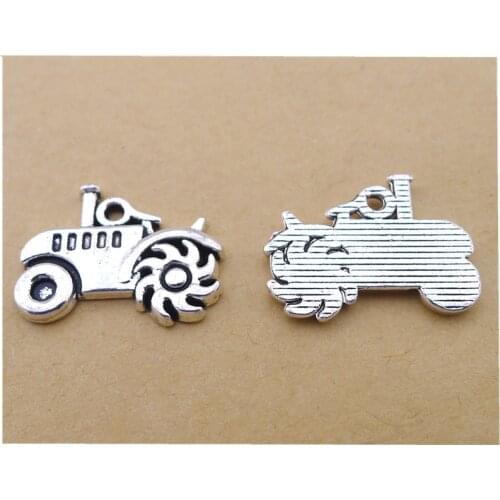 100Pcs/lot Tractor Charms 15x20MM Agricultural Tools Charms Jewelry Accessories DIY