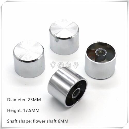 2 Piece 23*17.4mm silver plating plastic knob potentiometer rotary encoder volume switch knob suitable for flower shaft 6MM