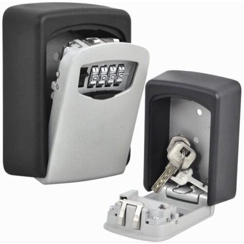4 Digit Combination Key Storage Lock Box Indoor Outdoo Key Lock Box Wall Mounted Aluminum alloy Key Safe Box Weatherproof