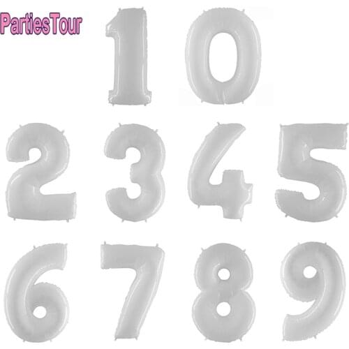 40 Inch Giant White Number Balloon 0 1 2 3 4 5 6 7 8 9 Large Number Single Girl Birthday Party Supplies Baby Shower Decoration