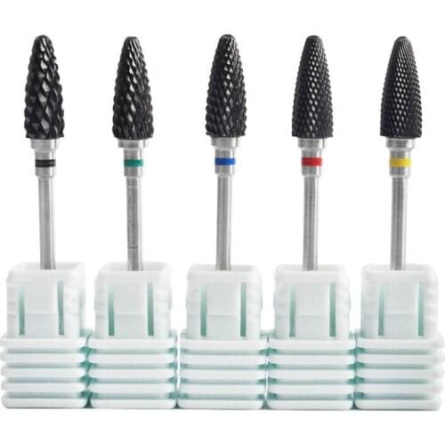 5 Type Nail Art Tools Black Ceramic Nail Drill Bits Manicure Machine Accessories Rotary Electric Nail Files Manicure