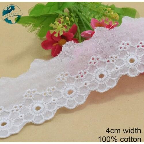 5yards 4cm wide 100% Cotton embroid lace sewing ribbon guipure trim fabric knitting DIY Garment Accessories wedding lace#3073