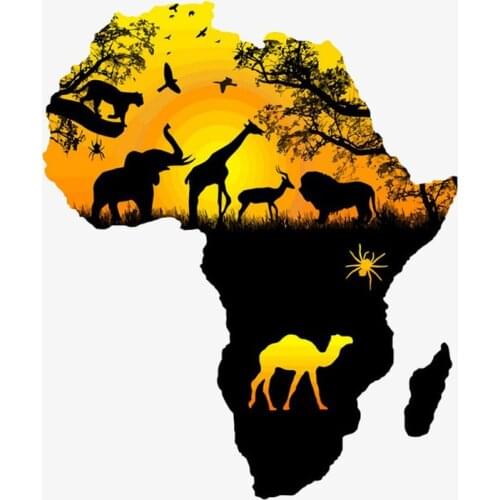 Africa Sunset Animals Cartoon Car Sticker Vinyl Window Body Customized Colorful Sticker Decal Car Styling JDM Deco Meterial