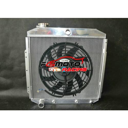 Aluminum Radiator + Fan For Ford F350 F250 F100 Pickup Truck Ford V8 L6 Engine 1953 1954 1955 1956 Mercury M-Series