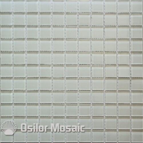 Free shipping white glass crystal mosaic tile for bathroom or kitchen wall tile