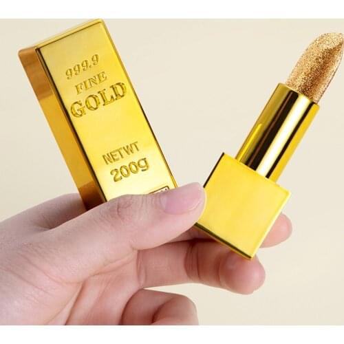 Glitter Lipstick Moisturizing Makeup Velvet Gold Dwaterproof Lipstick Water Stains Shiny Red Cosmetics Pigment Nude Rouge