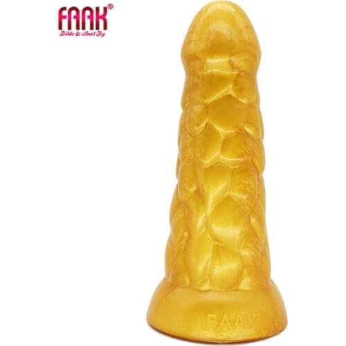 FAAK Scaly surface silicone hat shape big anal plug gold anal dildos colorful butt plug anus stimulate sex products for women
