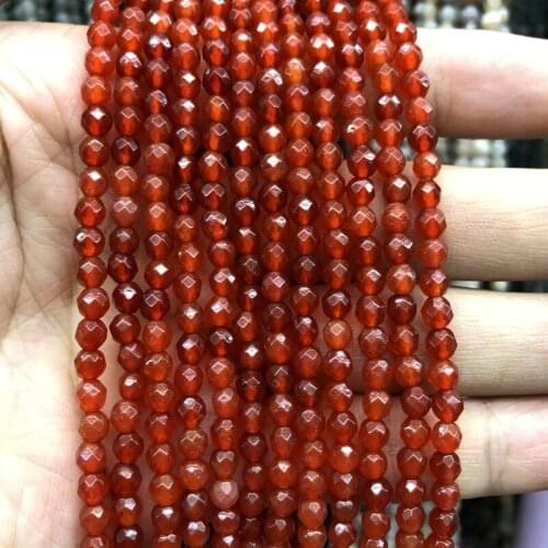 Natural Red Agat e Carnelian Faceted Stone Beads 4mm 6mm 8mm 10mm 12mm Gem Stone Faceted Loose beads,1of 15"strand