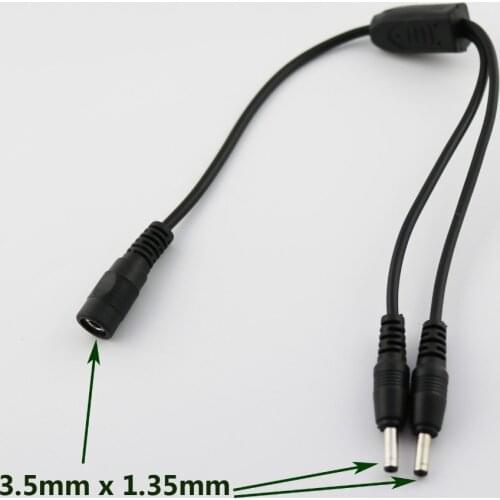1pcs 3.5mm x 1.35mm Female to Dual Male DC Power Splitter Adapter Cord Cable for CCTV 30cm
