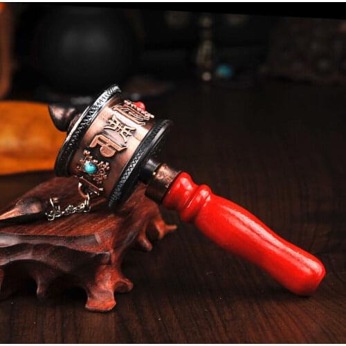 Copper Tibetan Tibet Buddhism Buddhist Mantra 8 Cimelia Lection Prayer Wheel Buddhist Supplies